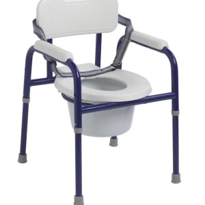 Drive DeVilbiss Healthcare Commode Chair Pinniped Padded Fixed Arms Steel Frame With Backrest 13 Inch Seat Width 250 lbs. Weight Capacity